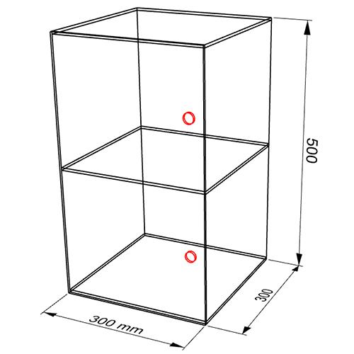 AD1 Acrylic Display Cabinet Size