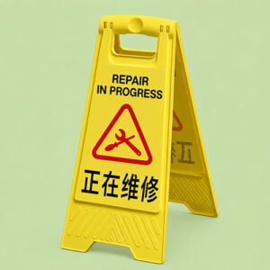 正在維修座地告示牌