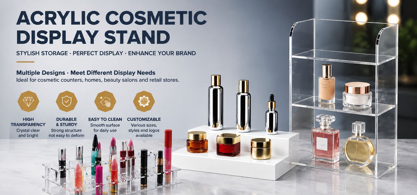 acrylic cosmetic display stand
