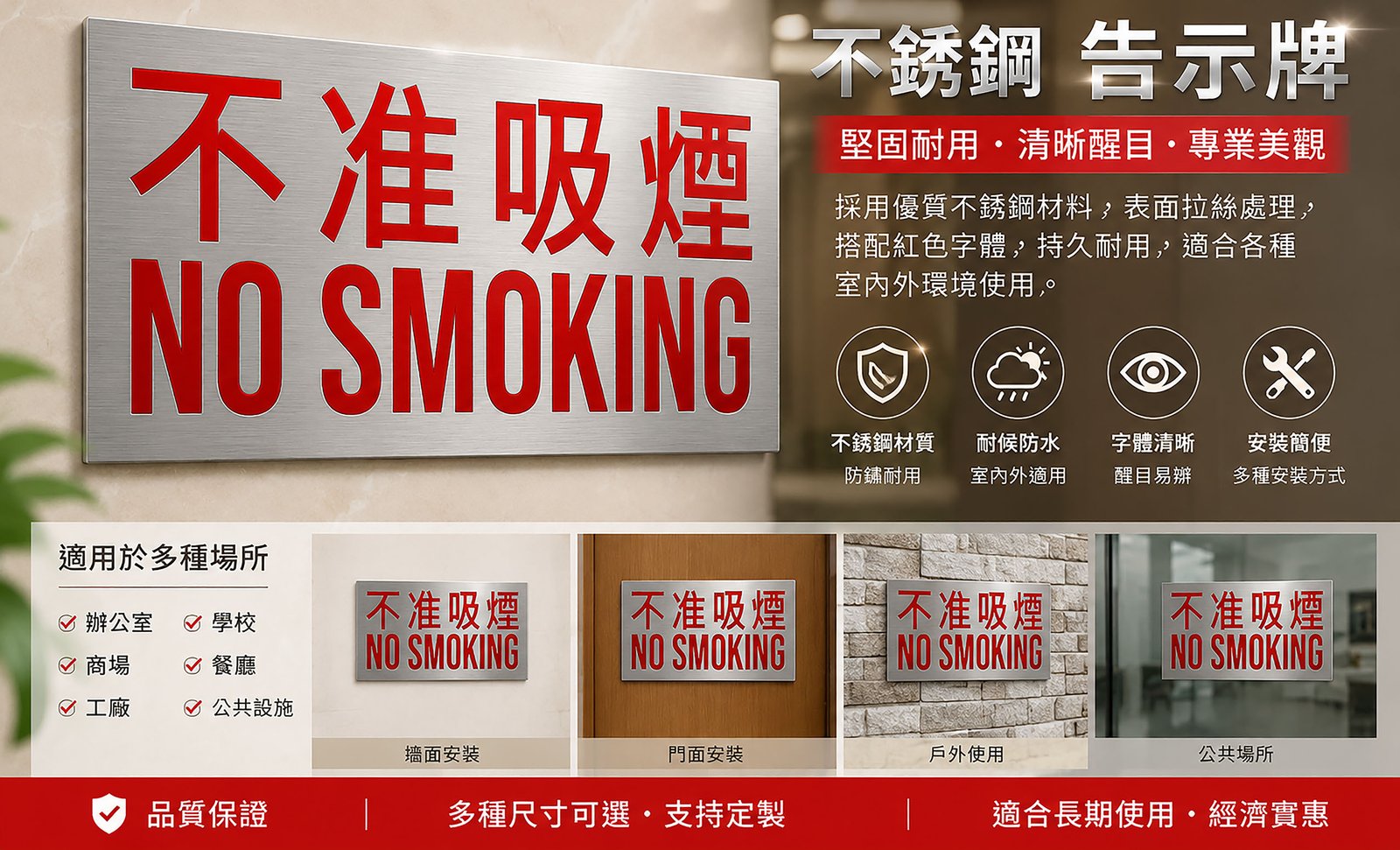 不鏽鋼告示牌