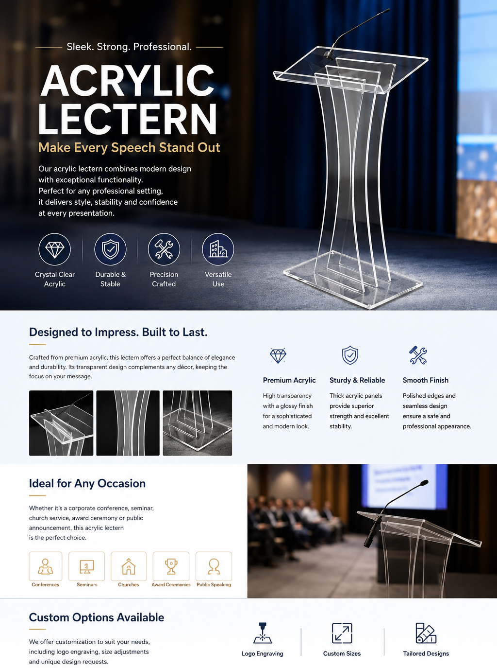 acrylic lectern